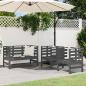 Preview: ARDEBO.de - 3-tlg. Garten-Lounge-Set Grau Massivholz Kiefer