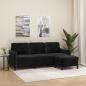 Preview: ARDEBO.de - 3-Sitzer-Sofa mit Hocker Schwarz 180 cm Samt