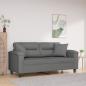 Preview: ARDEBO.de - 2-Sitzer-Sofa mit Kissen Dunkelgrau 140 cm Mikrofasergewebe