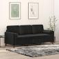 Preview: ARDEBO.de - 3-Sitzer-Sofa mit Zierkissen Schwarz 180 cm Samt