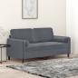 Preview: ARDEBO.de - 2-Sitzer-Sofa mit Zierkissen Dunkelgrau 140 cm Samt