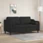 Preview: ARDEBO.de - 2-Sitzer-Sofa mit Zierkissen Schwarz 140 cm Stoff