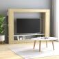 Preview: ARDEBO.de - TV-Schrank Weiß und Sonoma-Eiche 152x22x113 cm Holzwerkstoff