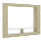 Preview: TV-Schrank Weiß und Sonoma-Eiche 152x22x113 cm Holzwerkstoff