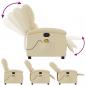 Preview: Massagesessel Elektrisch Creme Stoff