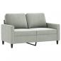 Preview: 2-Sitzer-Sofa Hellgrau 120 cm Samt