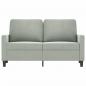 Preview: 2-Sitzer-Sofa Hellgrau 120 cm Samt