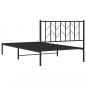 Preview: Bettgestell mit Kopfteil Metall Schwarz 107x203 cm