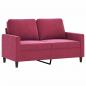 Preview: 2-Sitzer-Sofa Weinrot 120 cm Samt