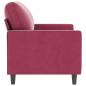 Preview: 2-Sitzer-Sofa Weinrot 120 cm Samt