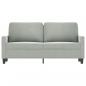 Preview: 2-Sitzer-Sofa Hellgrau 140 cm Samt