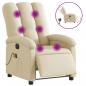 Preview: Massagesessel Elektrisch Creme Stoff