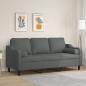 Preview: ARDEBO.de - 3-Sitzer-Sofa mit Zierkissen Dunkelgrau 180 cm Stoff