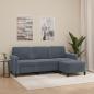 Preview: ARDEBO.de - 3-Sitzer-Sofa mit Hocker Dunkelgrau 180 cm Samt