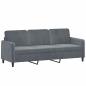 Preview: 3-Sitzer-Sofa mit Hocker Dunkelgrau 180 cm Samt