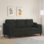 Preview: ARDEBO.de - 3-Sitzer-Sofa mit Zierkissen Schwarz 180 cm Stoff