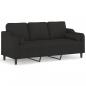 Preview: 3-Sitzer-Sofa mit Zierkissen Schwarz 180 cm Stoff