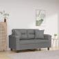 Preview: ARDEBO.de - 2-Sitzer-Sofa mit Kissen Dunkelgrau 120 cm Mikrofasergewebe