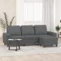 Preview: ARDEBO.de - 3-Sitzer-Sofa mit Hocker Dunkelgrau 180 cm Stoff