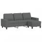 Preview: 3-Sitzer-Sofa mit Hocker Dunkelgrau 180 cm Stoff