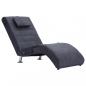 Preview: Massage Chaiselongue mit Kissen Grau Wildleder-Optik