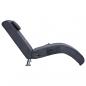 Preview: Massage Chaiselongue mit Kissen Grau Wildleder-Optik