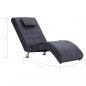 Preview: Massage Chaiselongue mit Kissen Grau Wildleder-Optik