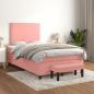 Preview: ARDEBO.de - Boxspringbett mit Matratze Rosa 120x200 cm Samt