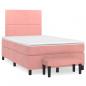 Preview: Boxspringbett mit Matratze Rosa 120x200 cm Samt