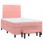 Preview: Boxspringbett mit Matratze Rosa 120x200 cm Samt