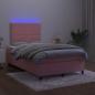 Preview: Boxspringbett mit Matratze & LED Rosa 120x200 cm Samt