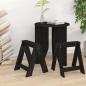 Preview: ARDEBO.de - Hocker 2 Stk. Schwarz 40x40x45 cm Massivholz Kiefer