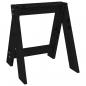 Preview: Hocker 2 Stk. Schwarz 40x40x45 cm Massivholz Kiefer