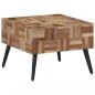 Preview: Couchtisch Grau 55x55x40 cm Recyceltes Massivholz Teak