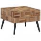 Preview: Couchtisch Grau 55x55x40 cm Recyceltes Massivholz Teak