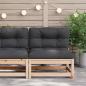 Preview: Gartensofa ohne Armlehnen mit Kissen Massivholz Kiefer