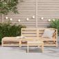 Preview: Gartensofa mit Fußhocker 2-Sitzer Massivholz Kiefer