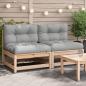 Preview: ARDEBO.de - Gartensofas ohne Armlehnen mit Kissen 2 Stk. Massivholz Kiefer