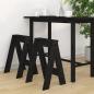 Preview: ARDEBO.de - Hocker 2 Stk. Schwarz 40x40x60 cm Massivholz Kiefer