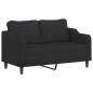 Preview: 2-Sitzer-Sofa Schwarz 140 cm Stoff