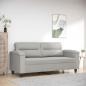 Preview: ARDEBO.de - 2-Sitzer-Sofa Hellgrau 140 cm Mikrofasergewebe