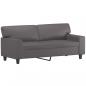 Preview: 2-Sitzer-Sofa Grau 140 cm Kunstleder