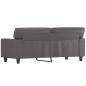 Preview: 2-Sitzer-Sofa Grau 140 cm Kunstleder