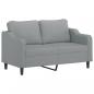 Preview: 2-Sitzer-Sofa Hellgrau 140 cm Stoff