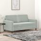 Preview: ARDEBO.de - 2-Sitzer-Sofa Hellgrau 140 cm Samt