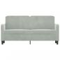 Preview: 2-Sitzer-Sofa Hellgrau 140 cm Samt