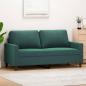 Preview: ARDEBO.de - 2-Sitzer-Sofa Dunkelgrün 140 cm Samt