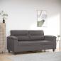 Preview: ARDEBO.de - 2-Sitzer-Sofa Grau 140 cm Kunstleder