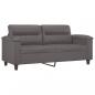 Preview: 2-Sitzer-Sofa Grau 140 cm Kunstleder