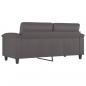 Preview: 2-Sitzer-Sofa Grau 140 cm Kunstleder